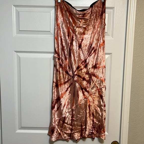 Free People sz Large Serious Swagger velvet tie-dye midi skirt - Picture 4 of 6